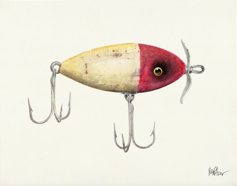 Lure No.6 - Heddon Wounded Spook Lure Drawing by Mike Pitzer