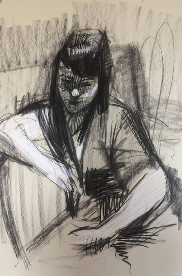 Original Expressionism Women Drawings by Guillaume Cloutier
