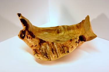 Water Dance.  Abstract Hand Carved Wood Bowl thumb