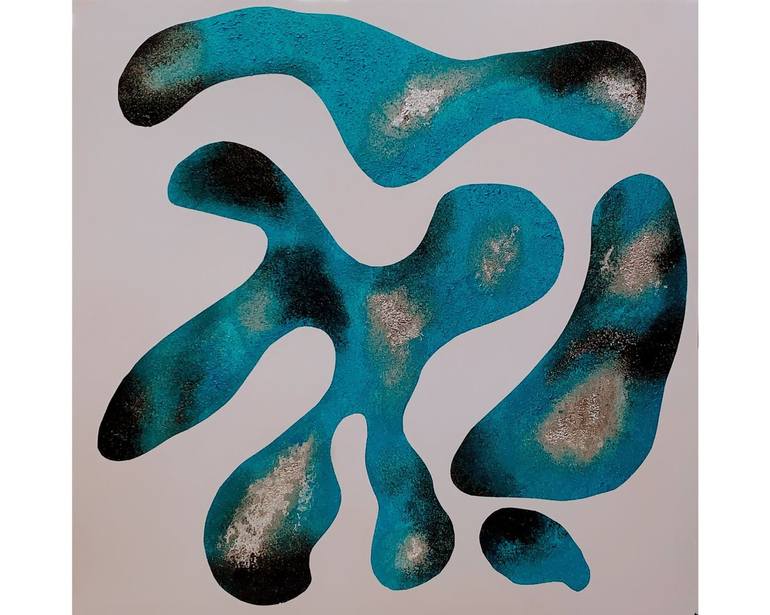 Original Biomorphic Abstract Abstract Mixed Media by Kevin Doberstein