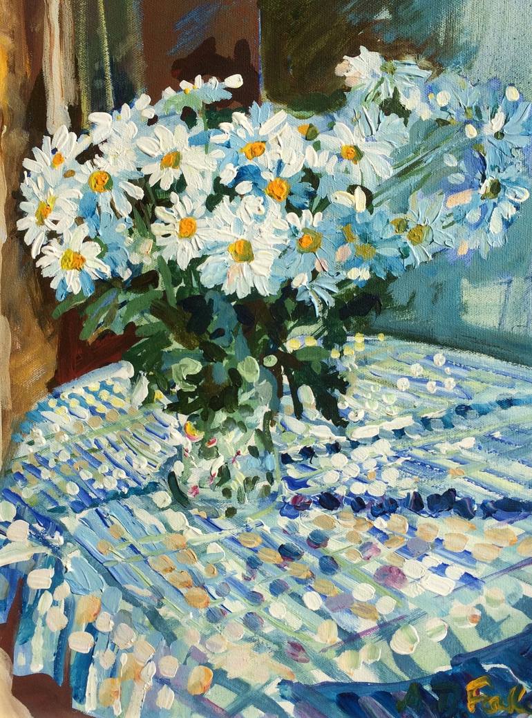 Daisy Original online Painting 14 x 14