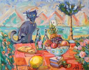 Print of Modern Cats Paintings by Anthony Fowler