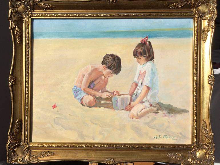 Original Impressionism Beach Painting by Anthony Fowler
