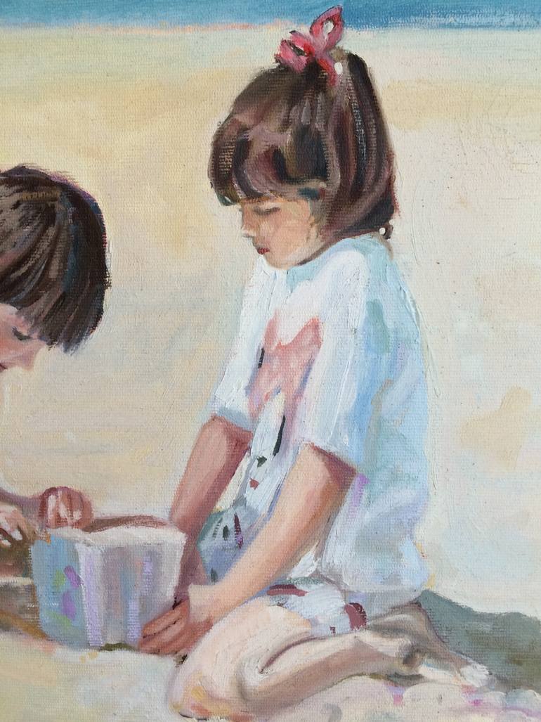 Original Impressionism Beach Painting by Anthony Fowler