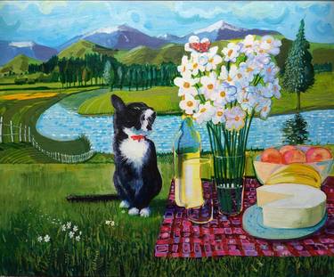 Print of Cats Paintings by Anthony Fowler
