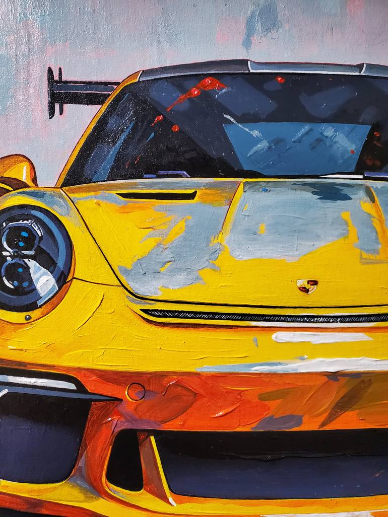 Original Abstract Expressionism Car Painting by Nik Zbyranyk