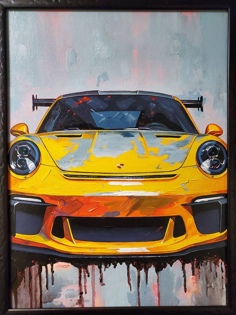 Original Abstract Expressionism Car Painting by Nik Zbyranyk