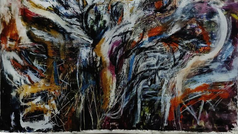 Original Abstract Expressionism Abstract Painting by Cris John Sy