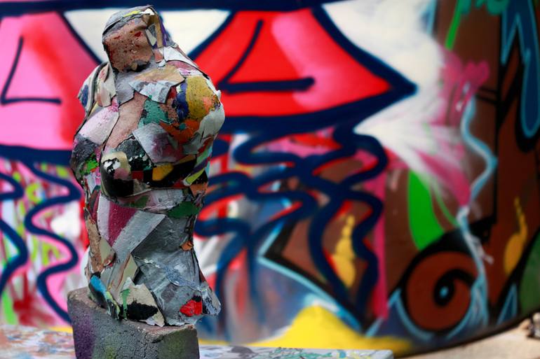 Original Abstract Expressionism Erotic Sculpture by Sinkovics Ede