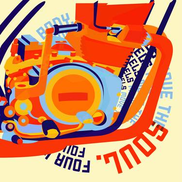 Print of Pop Art Motorcycle Mixed Media by Benjamin Jancewicz