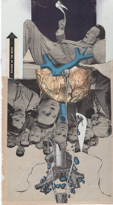 Original Surrealism Political Collage by Axelle Kieffer