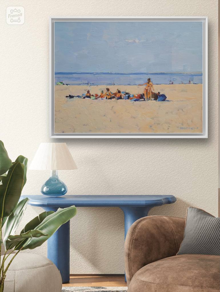 Original Figurative Beach Painting by Anastasija Koerkovitsj