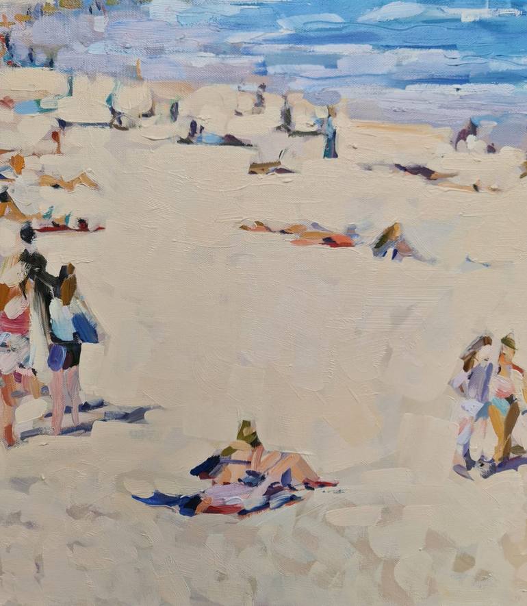 Original Abstract Expressionism Beach Painting by Anastasija Koerkovitsj