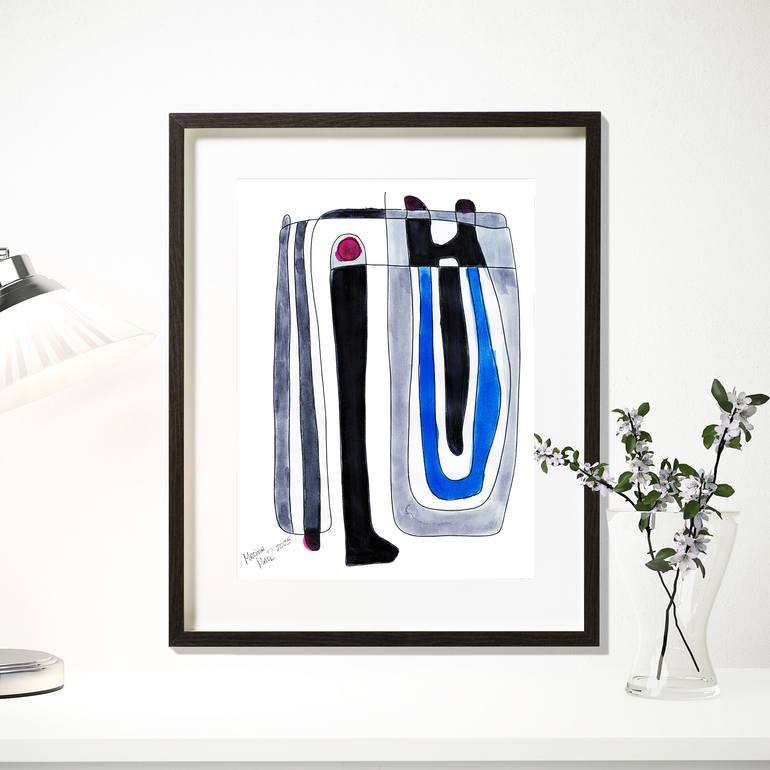 Original Minimalism Abstract Drawing by Marina Marincheva - Kozarska
