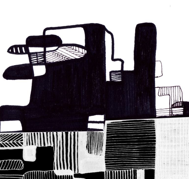 Original Abstract Architecture Drawing by Marina Marincheva - Kozarska