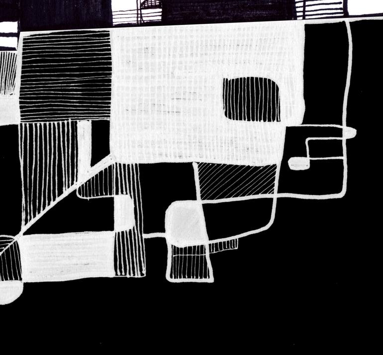 Original Abstract Architecture Drawing by Marina Marincheva - Kozarska