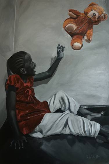 Print of Modern Children Paintings by Moses Kiarie