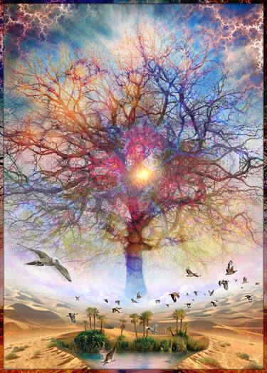 Original Tree Mixed Media by Rubins Leonard