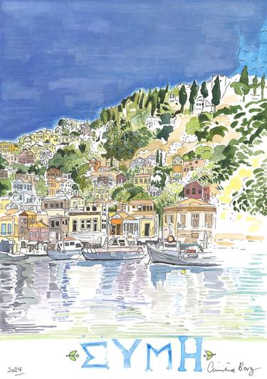 Original Illustration Boat Paintings by Christina Borg