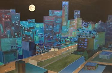 Print of Abstract Cities Paintings by Angelo Thomas