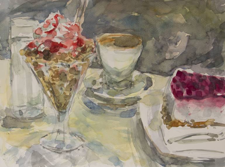Autumn Food Table Painting by Mirela Blazevic