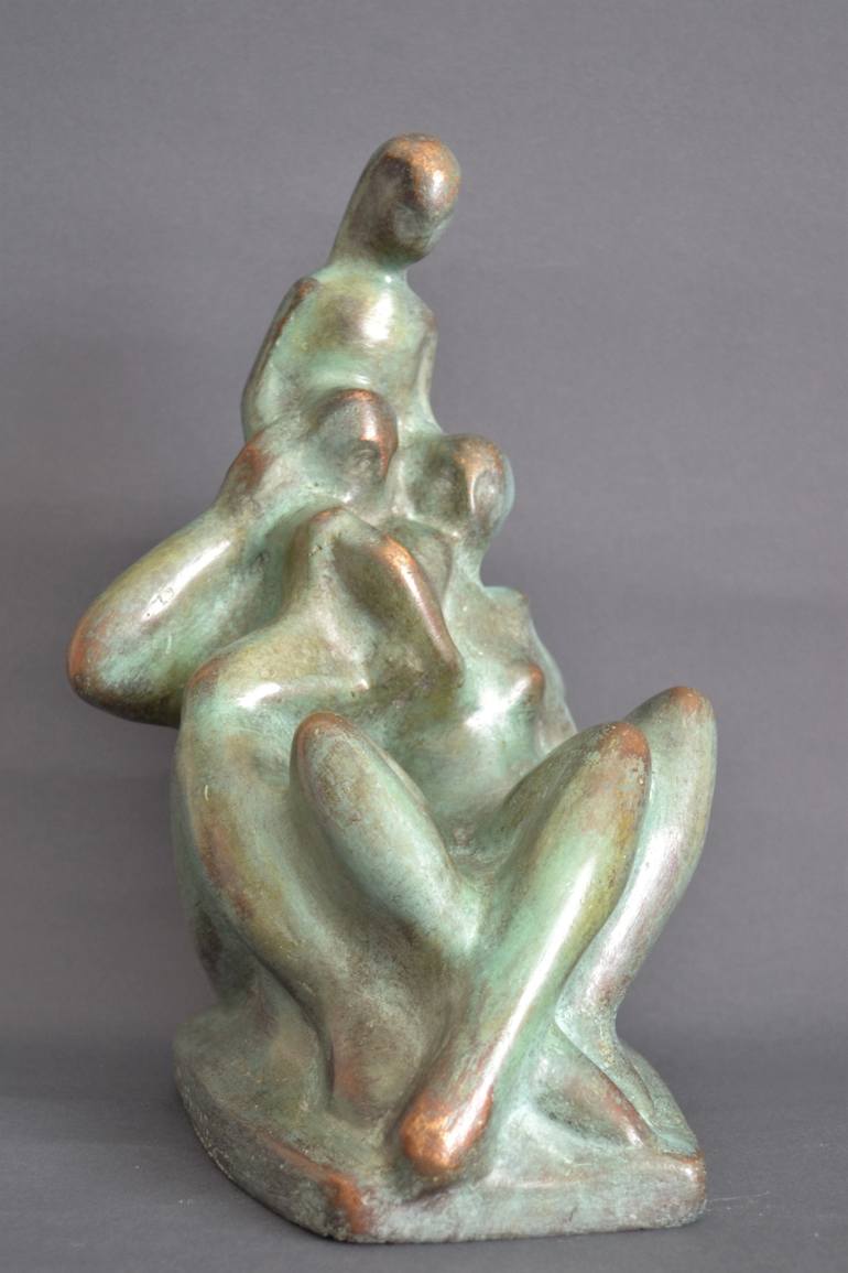 Original Figurative Family Sculpture by Sinisha Noveski