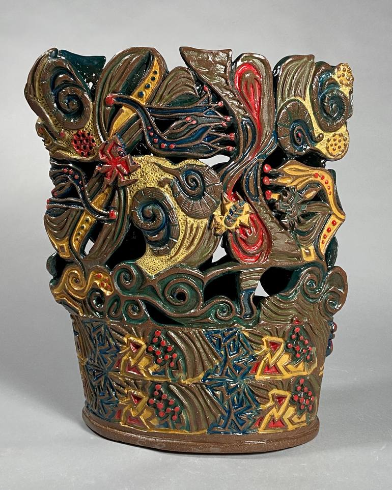 Original Modernism Botanic Sculpture by Mike Keene
