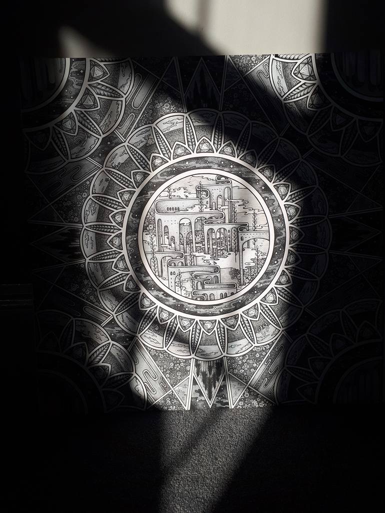 Original Contemporary Geometric Drawing by Homo Bohemian