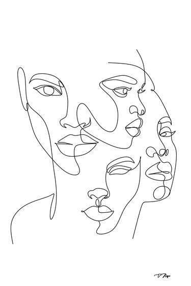 Medusa, Greek Mythology, One Line Drawing, Feminine Continuous Lines,  Minimalist Artwork, Face Line Art, Modern Wall Art, Decor Mixed Media by  Victoria Rusyn