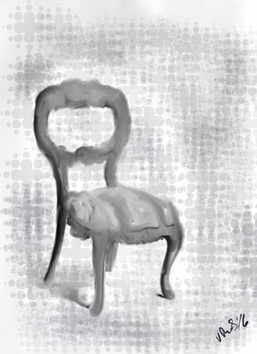 Original Fine Art Interiors Mixed Media by Vanesse Purves Smal