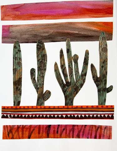 Print of Landscape Collage by Bronwen Griffiths