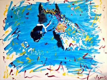 Original Expressionism Animal Paintings by Ribbon Boy