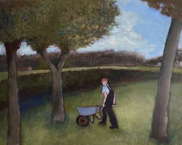 Saatchi Art Artist Nigel Sharman; Paintings, “Man With Wheelbarrow” #art