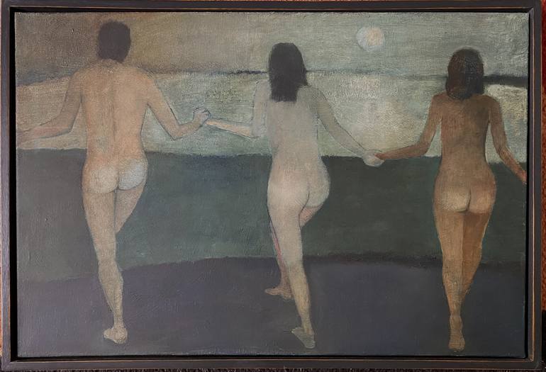 Original Fine Art Nude Painting by Nigel Sharman