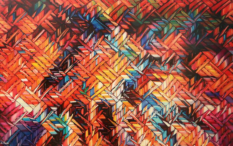 Self portrait of confused squares Painting by Liezl le Roux | Saatchi Art