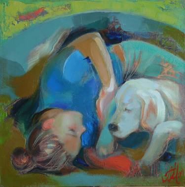 Print of Figurative Dogs Paintings by Miroslava Perevalska