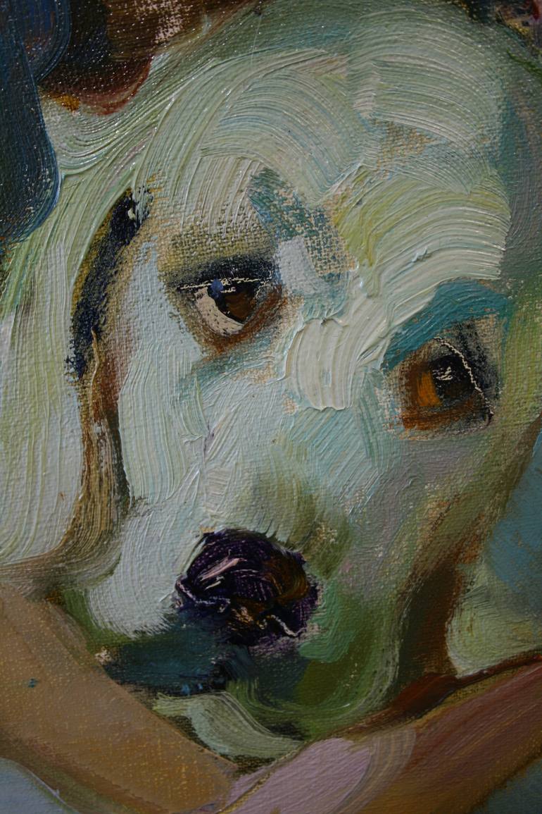 Original Figurative Dogs Painting by Miroslava Perevalska