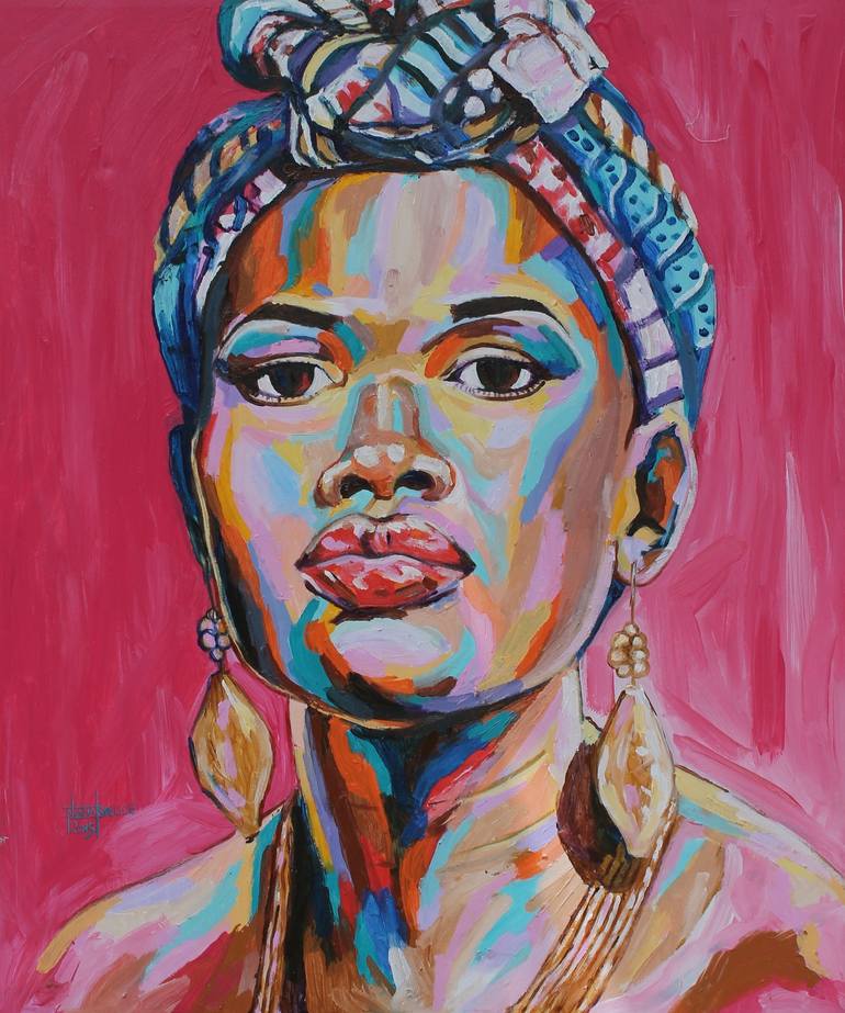 Pretty Akosua Painting by charles gosu | Saatchi Art