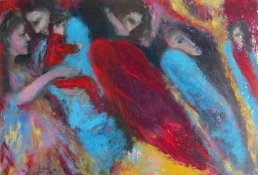 Original Abstract Expressionism People Paintings by Lina Faroussi