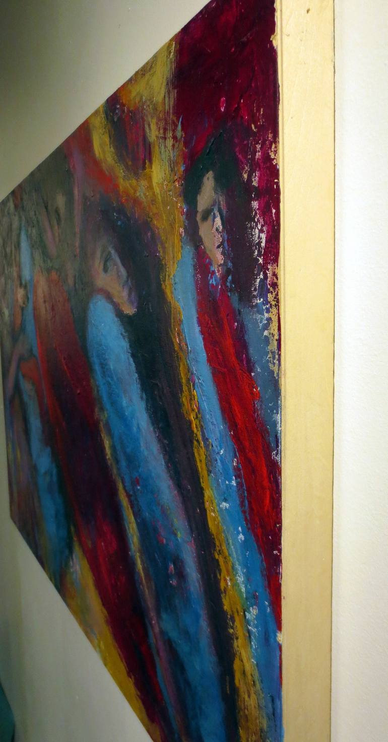 Original Abstract Expressionism People Painting by Lina Faroussi