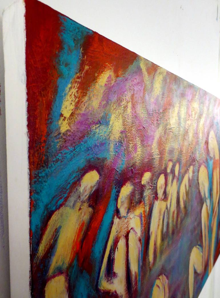 Original Abstract People Painting by Lina Faroussi