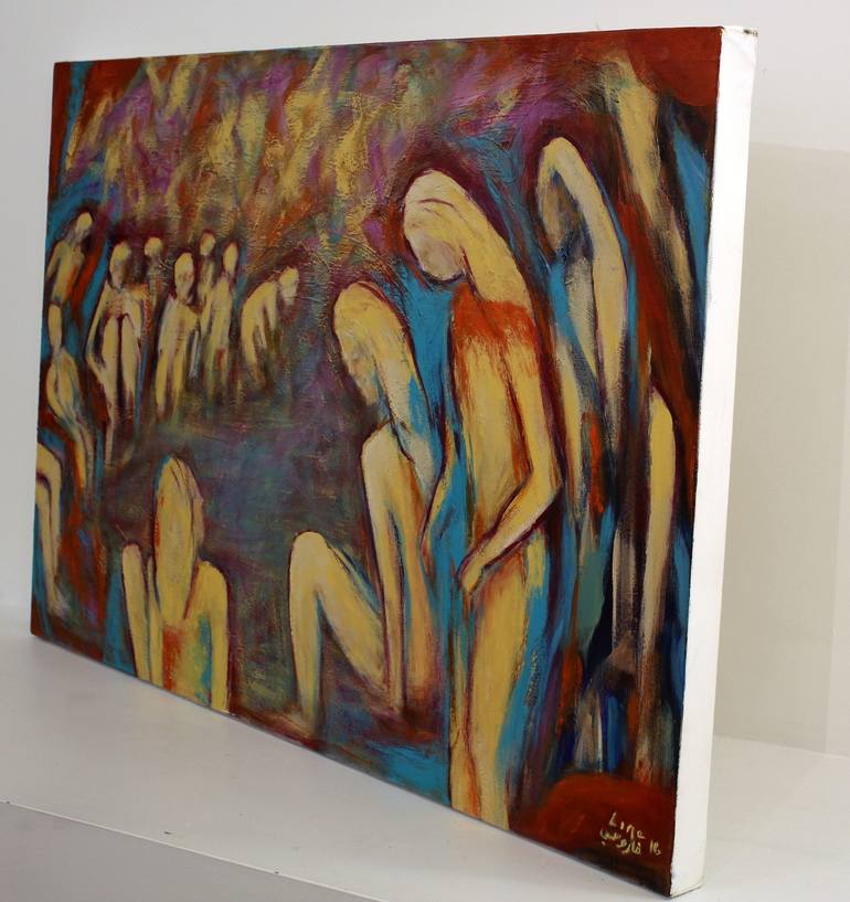 Original People Painting by Lina Faroussi