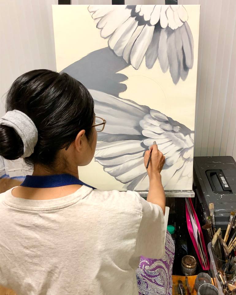 Original Figurative Animal Painting by Yuko Montgomery