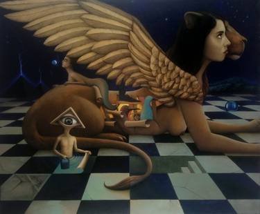 Original Surrealism Classical mythology Paintings by Russbelt Guerra Carranza