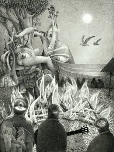 Original Dada Fantasy Drawings by Russbelt Guerra Carranza