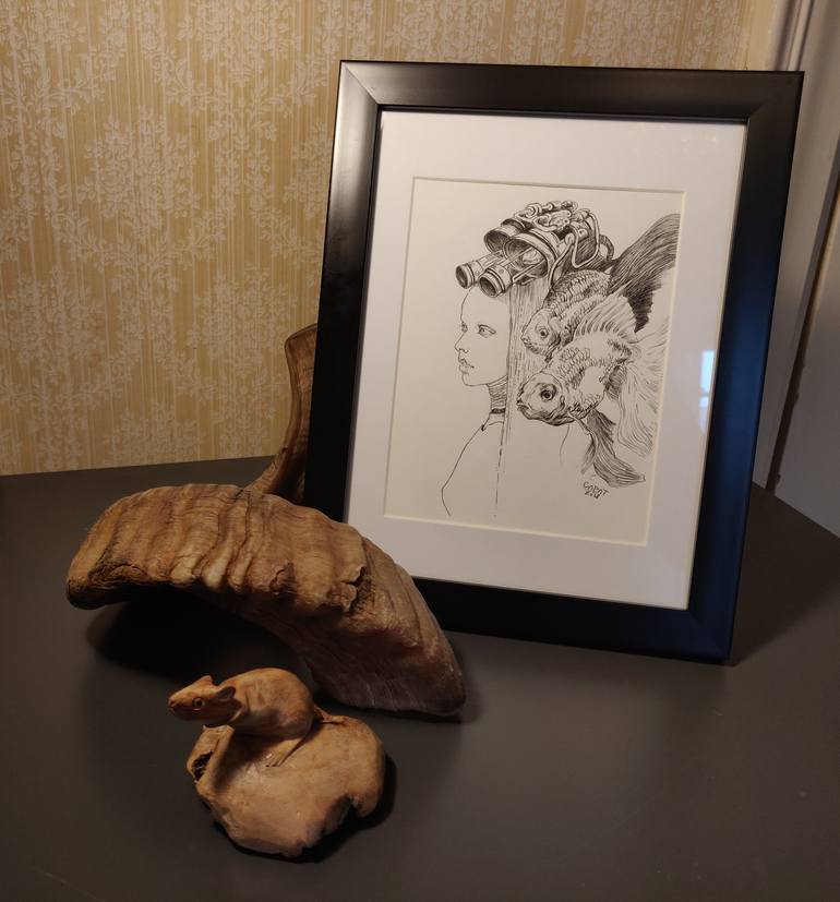 Original Figurative Fantasy Drawing by Theodora Daniela CapăT