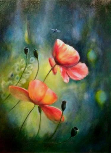 Original Fine Art Floral Paintings by Anatolij Klymko