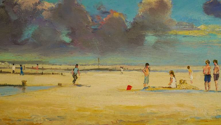 Original Impressionism Beach Painting by Terence Eldridge