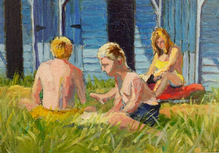Original Documentary Beach Painting by Terence Eldridge