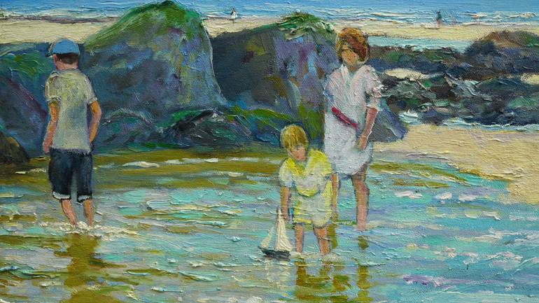Original Documentary Beach Painting by Terence Eldridge